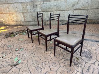 Conjunto 3 Sillas Antiguas Estilo Danés