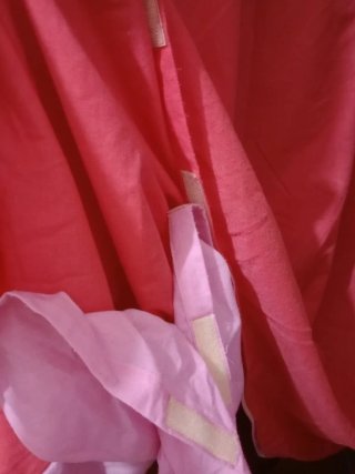 Edredón reversible rosa y rojo