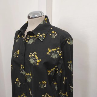Camicia Max Mara floreale nera e gialla