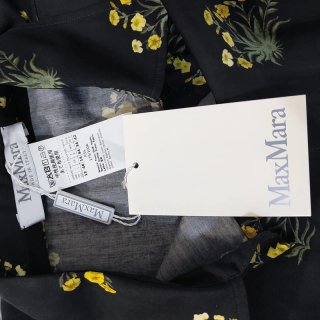 Camicia Max Mara floreale nera e gialla