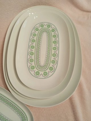 Fuentes Bidasoa Porcelana Verde y Blanca