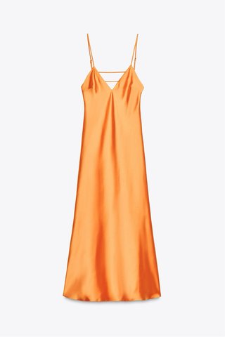 Vestido Zara Naranja Talla XS