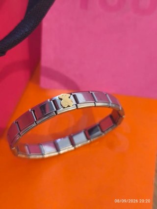 Pulsera Tous Acero y Osito Oro