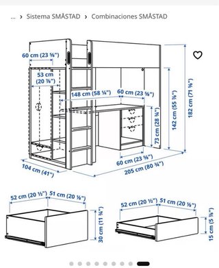 Litera con escritorio IKEA