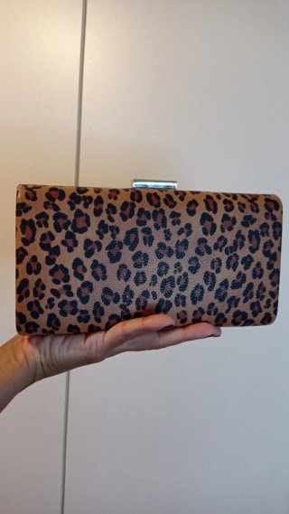 Bolso de mano leopardo marrón