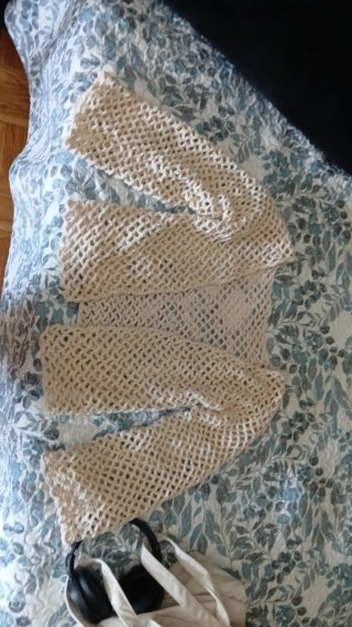 Chaqueta de punto mesh beige talla única