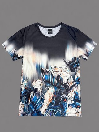 Camiseta Zara Hombre Alas Degradadas Talla L