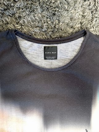 Camiseta Zara Hombre Alas Degradadas Talla L