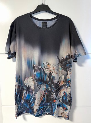 Camiseta Zara Hombre Alas Degradadas Talla L