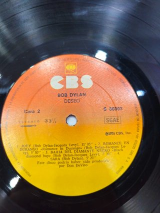 Vinilo Bob Dylan Desire CBS