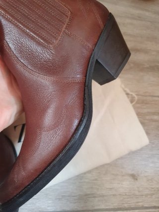 Botines Zara Marrones Piel Talla 37