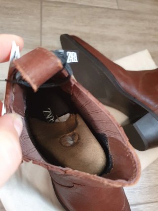 Botines Zara Marrones Piel Talla 37