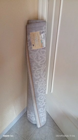 Alfombra Nueva moderna gris y perla plateada