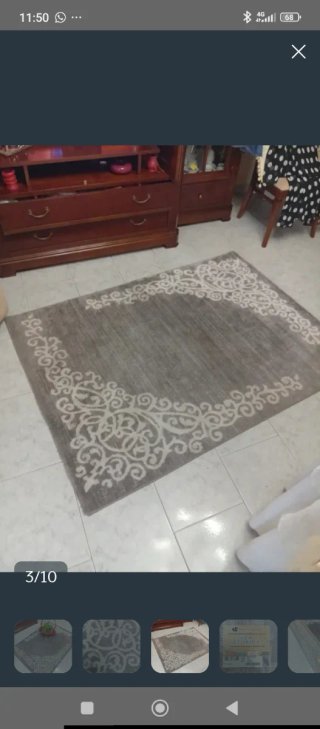Alfombra Nueva moderna gris y perla plateada