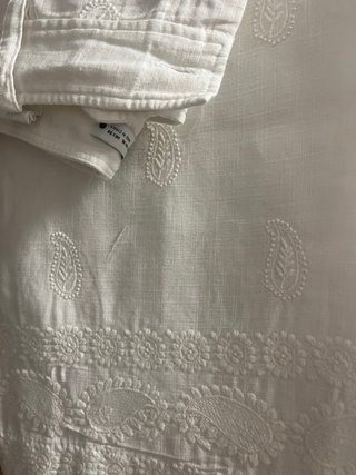 Pantalón Zara Mujer Tiro Alto Blanco