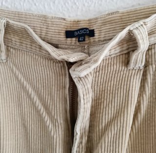 Pantalón pana hombre beige talla 42 recto