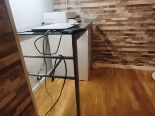 Mesa escritorio cristal y cajonera