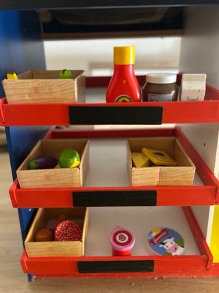 Cocina madera turquesa y Supermercado Lidl