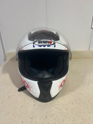 Casco Shiro Junior Blanco y Rojo talla S