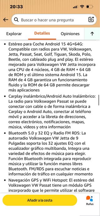 Radio coche pantalla táctil (marcas en fotos)