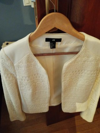 Chaqueta H&M Blanca Encaje Talla S/36