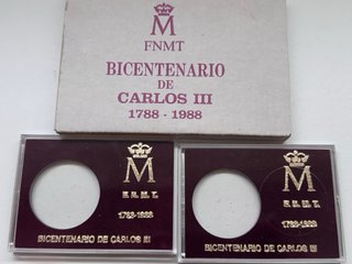 Estuche oficial del Bicentenario Carlos III.  1988