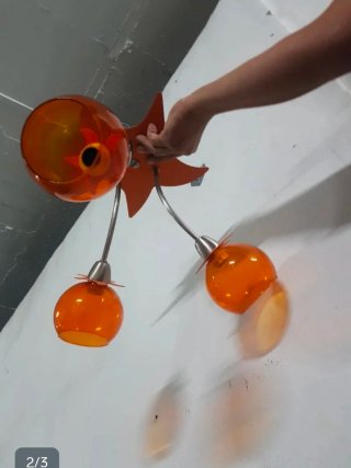 Lámpara de techo 3 focos naranja