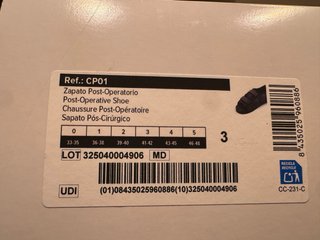 Zapato Ortopédico Postoperatorio Unisex.