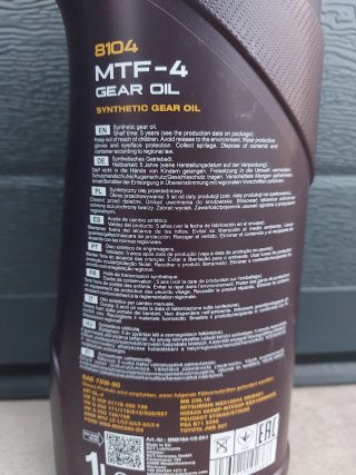Óleo de Engrenagem MANNOL MTF-4 75W-80
