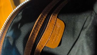 Bolso Clutch Piel Flecos Marrón