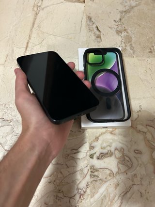 iPhone 14 negro, 100%, 128GB