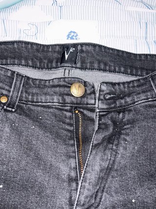 Jeans V2 Uomo Neri con Macchie Rosse
