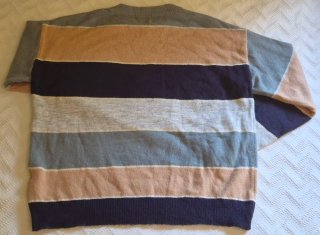 Jersey Tiramisu rayas gris, beige y azul - TU