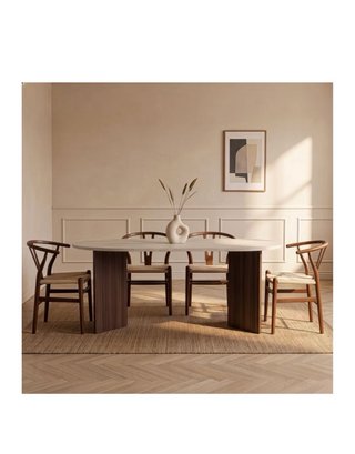Mesa comedor piedra y madera Maisons du monde
