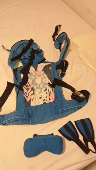 Mochila Portabebés Boba Azul Estampado