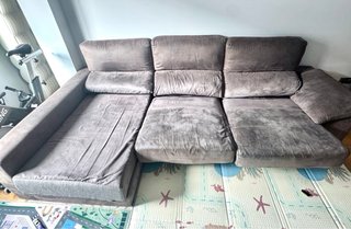 Sofá chaiselongue gris oscuro