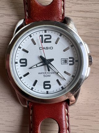 Reloj Casio MTP-1314 Cuero Marrón Acero Inoxidable