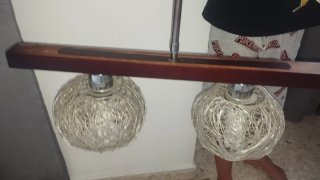 Lámpara de techo madera y metal