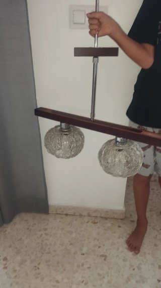 Lámpara de techo madera y metal