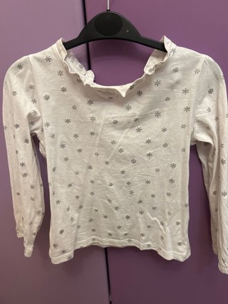 Camiseta infantil copos de nieve 5/6 años
