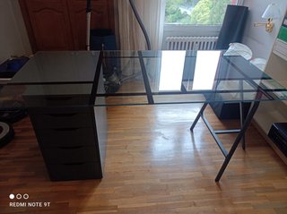 Escritorio moderno cristal y madera