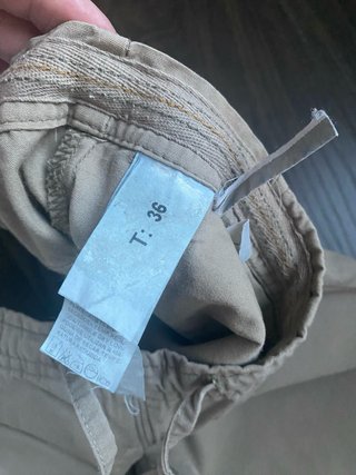 Pantalones beige cordones