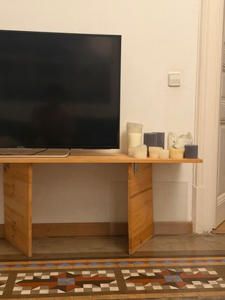 Banco Mueble TV madera pino minimalista