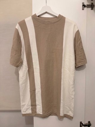 Camiseta Retro Bicolor Beige y Blanca