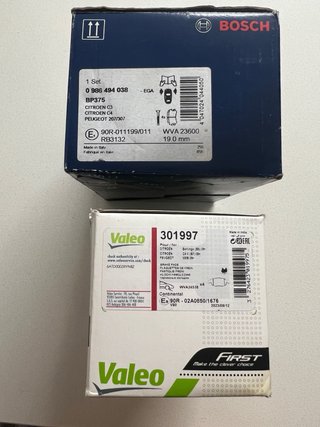 Pastillas de freno Bosch + Valeo