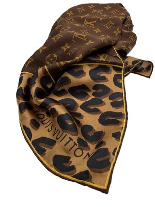 Pañuelo Louis Vuitton Animal Print Marrón