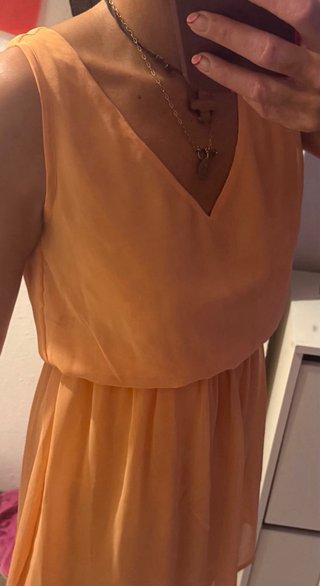 Vestido tul naranja pastel talla única