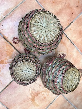3 Cestas Decorativas Mimbre