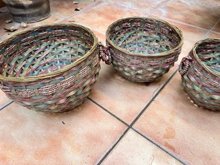 3 Cestas Decorativas Mimbre