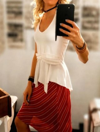Top bianco scollo halter Y2K S